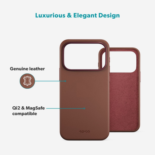 Epico Leather Pro Mag+ Case iPhone 18 Pro/17 Pro - Brown