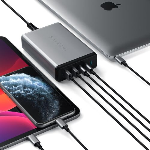 Satechi Dual USB-C/USB 108W PD Travel Charger Space Grey