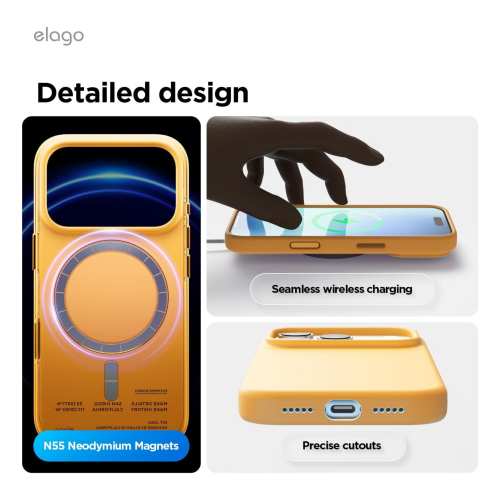 Elago Magnetic Silicone Case for iPhone 18 Pro Max/17 Pro Max - Sunshine
