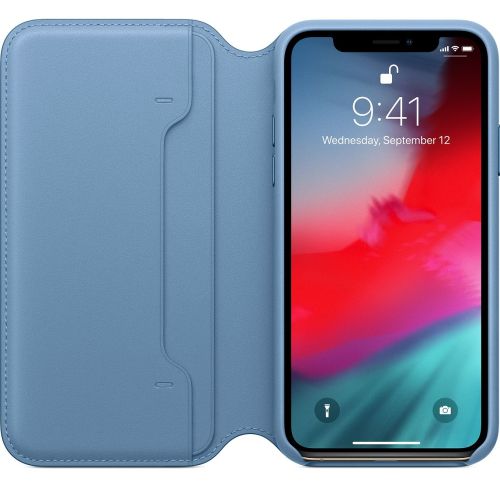 Apple iPhone XS Leather Folio Cape Cod Blue