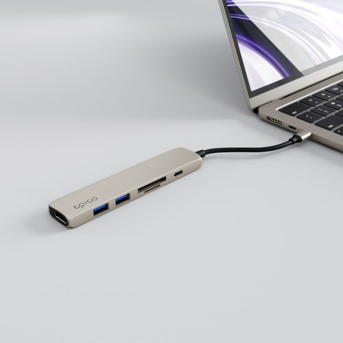 Epico 6in1 Aluminium USB-C Hub 8K - Starlight