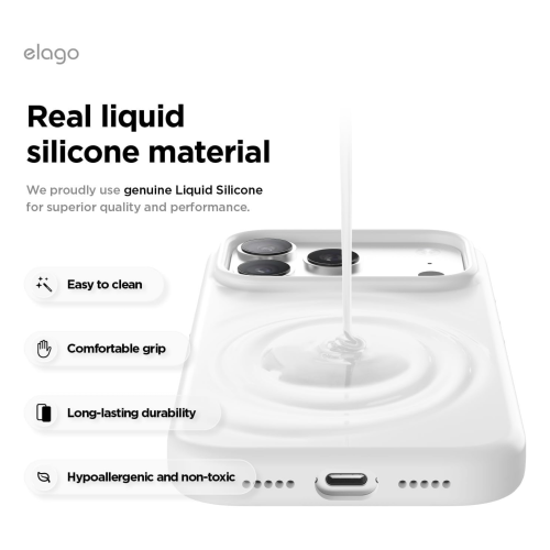 Elago Magnetic Silicone Case for iPhone 18 Pro/17 Pro - White