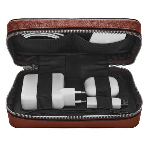Woolnut Leather Tech Organizer - Cognac