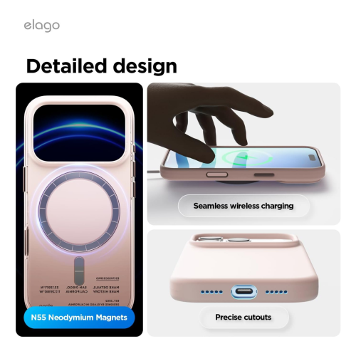 Elago Magnetic Silicone Case for iPhone 18 Pro/17 Pro - Lovely Pink