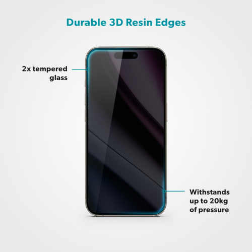 Epico Privacy Glass 3D for iPhone 15 / 16