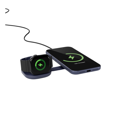 Epico UltraBase EF35 Qi2 (25W) MagSafe Compatible Foldable 2-in-1 Wireless Charger - Deep Blue
