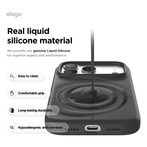 Elago Magnetic Silicone Case for iPhone 18 Pro Max/17 Pro Max - Black