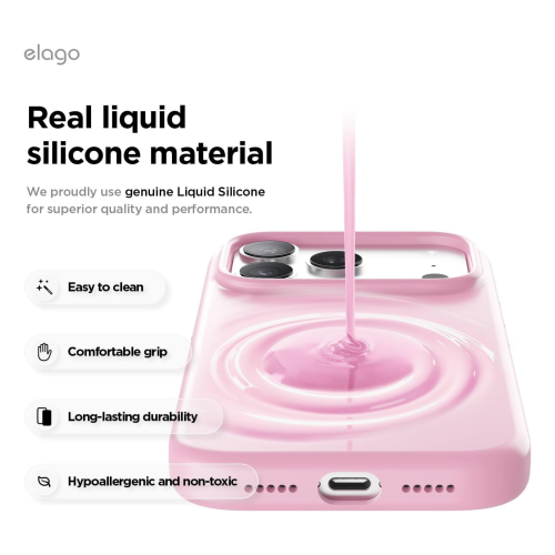 Elago Magnetic Silicone Case for iPhone 18 Pro Max/17 Pro Max - Hot Pink
