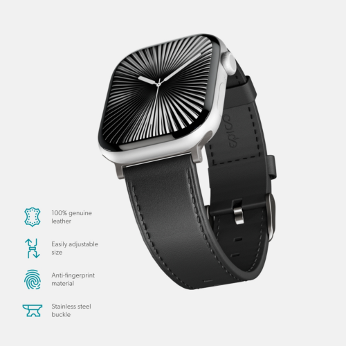 Epico Leather Band for Apple Watch (40-42mm) - Black