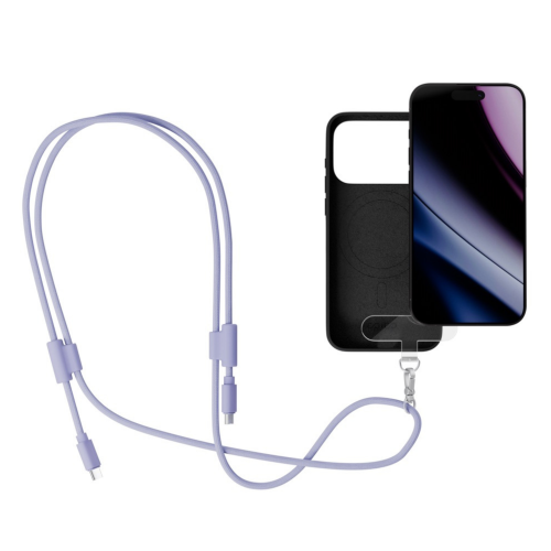 Epico Phone Lanyard With USB-C To USB-C Cable - Purple