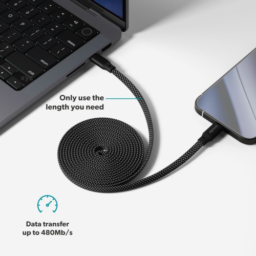 Epico UltraLink 240W USB-C to USB-C Magnetic Cable 1.5m - Black