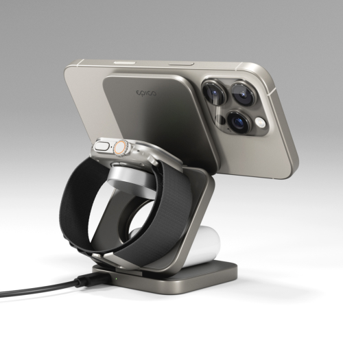 Epico Qi2 3in1 Aluminium Mag+ Wireless Charger - Titanium