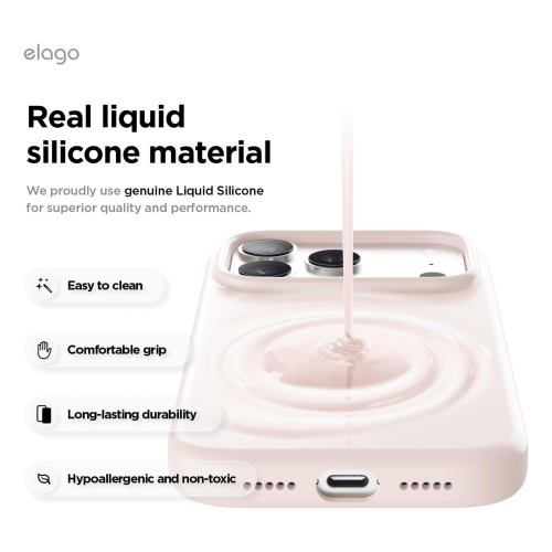 Elago Magnetic Silicone Case for iPhone 18 Pro Max/17 Pro Max - Lovely Pink