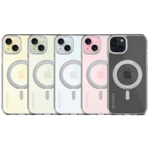 Decoded Recycled Plastic Loop Stand Back Cover for iPhone 15 Plus - Silver