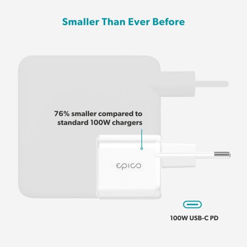 Epico 100W GaN AVS Wall Charger - White
