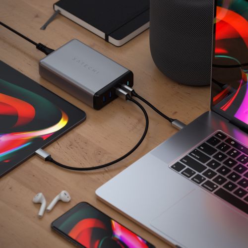 Satechi Dual USB-C/USB 108W PD Travel Charger Space Grey