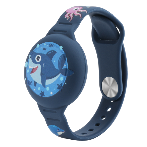OFKOZ Waterproof Kids Bracelet for Airtag - Shark Blue