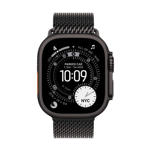 Apple Watch 49mm Black Titanium Milanese Loop - Large