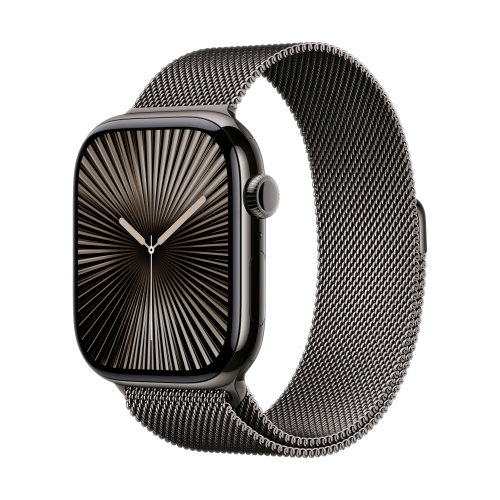 DEMO Apple Watch Series 10 GPS + Cellular 46mm Natural Titanium - Natural Milanese Loop - S/M
