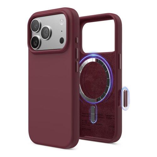 Elago Magnetic Silicone Case for iPhone 18 Pro/17 Pro - Burgundy