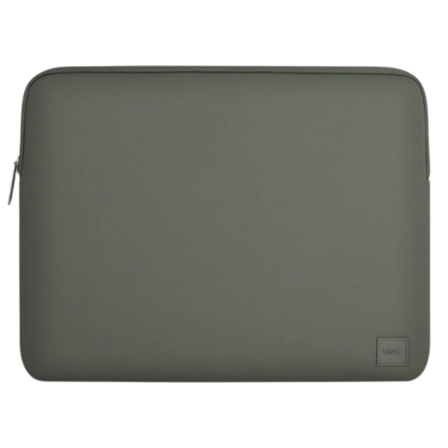 UNIQ Cyprus Water-resistant Neoprene Laptop Sleeve (Up to 14”) - Pewter Green