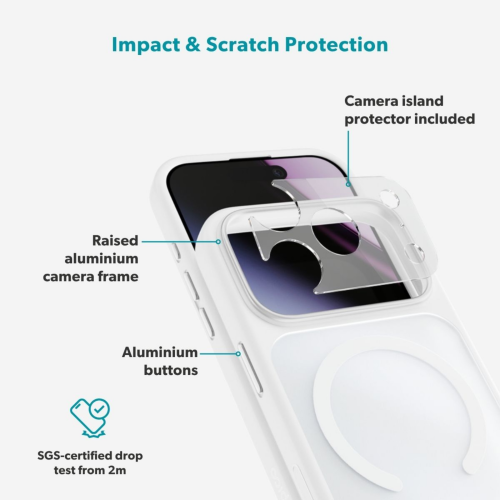 C&C HeroMatte Pro Mag+ Case for iPhone 18 Pro/17 Pro - White