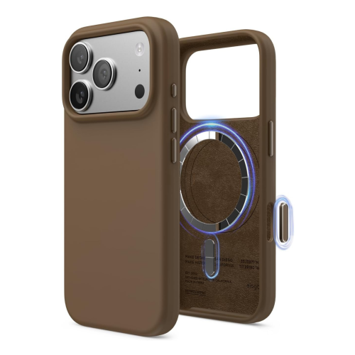 Elago Magnetic Silicone Case for iPhone 18 Pro/17 Pro - Brown